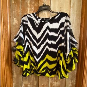 Yellow, Black, & WhiteStripe Blouse